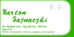 marton hajnaczki business card